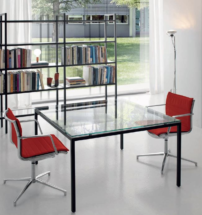 Table Bartolo en verre transparent