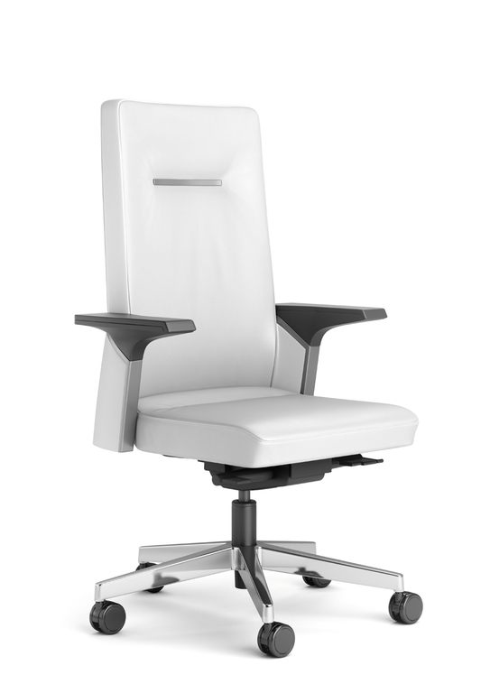 Fauteuil K01 cuir blanc