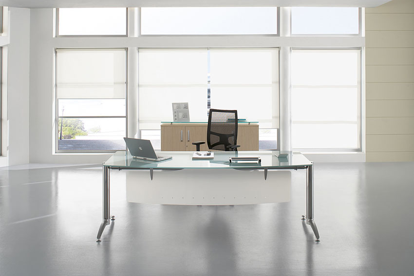 Bureau Polyandre plateau verre Jade