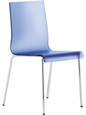 Chaise KUADRA coque méthacrylate courbé