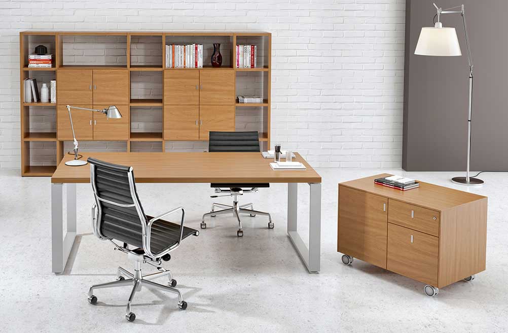 Bureau Semi-Direction Archimède avec Crédence
