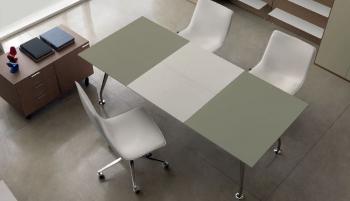 Bureau Cuir Bicolore et Chrome