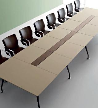Table de réunion plateau cuir Infinity 20