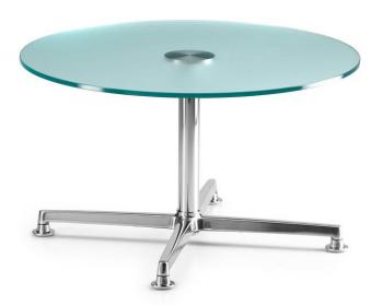 Table Basse Ronde Verre et Chrome Curos
