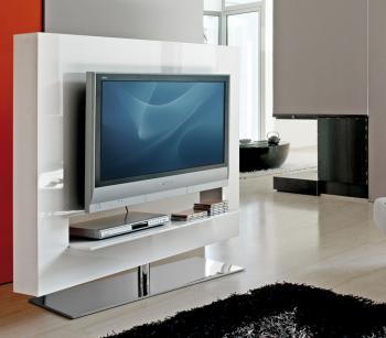 Meuble TV base pivotante chromée Panorama