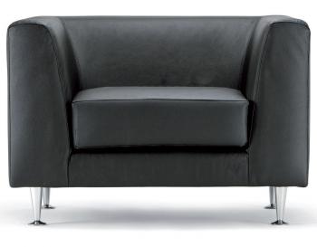 Fauteuil Cube en cuir noir