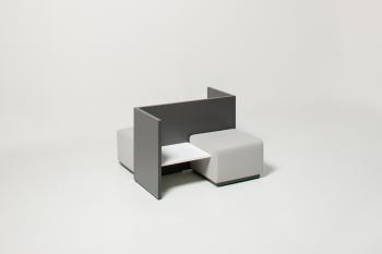 Assises double face avec tablettes