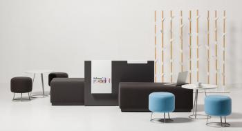 Ensemble Poufs 2 places double face décalé Team