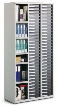 Armoire 2 colonnes de 30 Tiroirs et 1 colonne ouverte