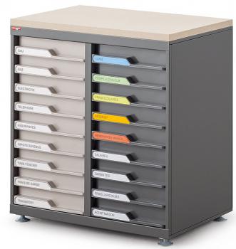 Module de rangement double colonne 18 tiroirs