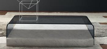 Table Basse Marbre et Verre Ribbon