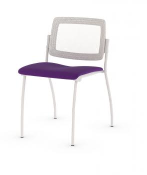 Chaise Easy 4 pieds dossier résille blanche