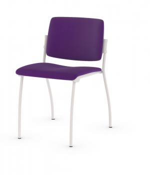 Chaise Easy Tapissée 4 pieds blancs