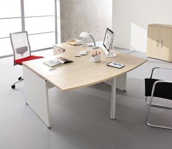 Bureau Tandem avec Retour et Extension Frontale