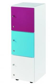 Armoire Colonne 3 Cases avec Portes à Clé