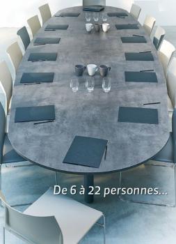 Table Elliptique 14 Personnes Abia