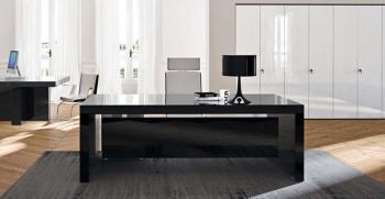 Bureau Executive BK Laqué et Verre Noir 180