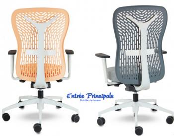 Fauteuil Flexa Blanc avec Soutien Lombaire Réglable