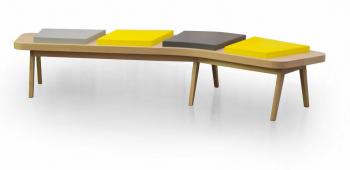 Bench Boomerang Assises Mousse 4 Places