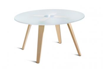 Table Basse Verre Austen 4 Pieds Bois
