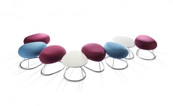 Pouf Bubble Piétement Fil Argent