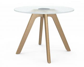 Table Basse Verre Bud Pieds Bois