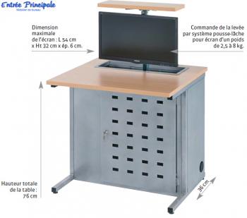 Table Informatique avec Ecran Extractible