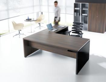 Bureau de Direction avec Retour Sycomore Foncé