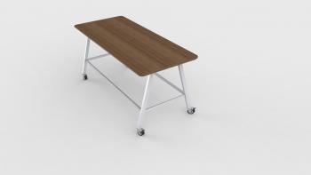 Table Haute sur Pieds Métalliques à Roulettes