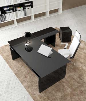 Bureau de Direction avec Retour Verre et Laque