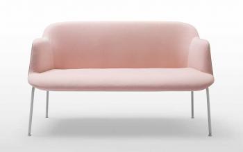 Canapé Lounge Deep Cuir Pieds Métal ou Bois