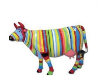 Vache Multicolores en Fibre de Verre