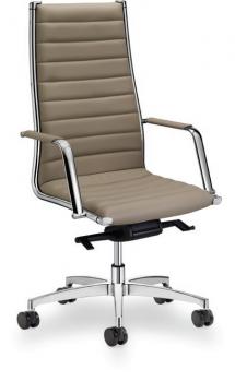 Fauteuil Executive Cuir Base Alu Poli