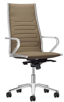 Fauteuil Classe Haut Dossier Basculant Cuir Alu Poli