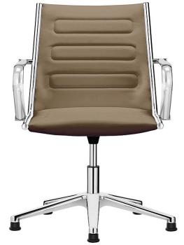 Fauteuil Visiteur 5 Branches Classe Cuir et Chrome
