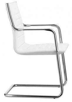 Fauteuil Visiteur Luge Classe Cuir et Chrome