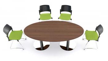 Table de Réunion Ovale Stilo 200 Noyer