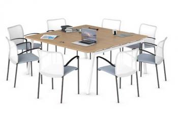 Table de Réunion Carrée 8 Personnes Alpha