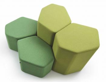 Ensemble de 2 Poufs Hauts et 2 Poufs Bas Balthazar