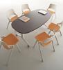 Table ovale avec plateau rabattable