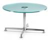 Table Basse Ronde Verre et Chrome Curos