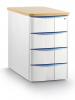 Caisson 4 tiroirs hauteur bureau avec top