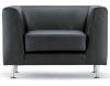 Fauteuil Cube en cuir noir