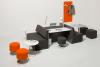 Ensemble double plan de travail Team avec assises