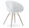 Chaise GLISS transparente piétement bois