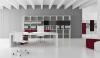 Bureau Executive BK Laqu et Cuir Rouge 220