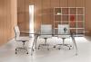 Bureau Direction Ovale en Verre Transparent