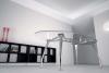 Bureau Direction Ovale en Verre Transparent