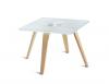 Table Basse Verre Austen 4 Pieds Bois