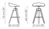 Tabouret Pivotant Hauteur 66 ou 73 cm